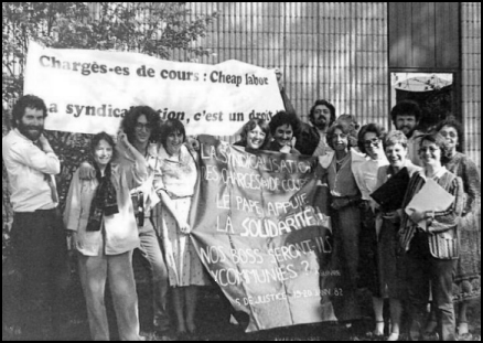 Chargées et chargés de cours en attente de l'accréditation syndicale à l'automne 1981